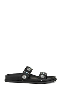 AZALEA WANG Women's Storge Black Flat Sandals