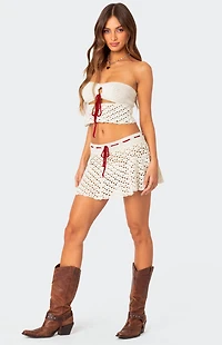 Edikted Jaslene Crochet Mini Skirt