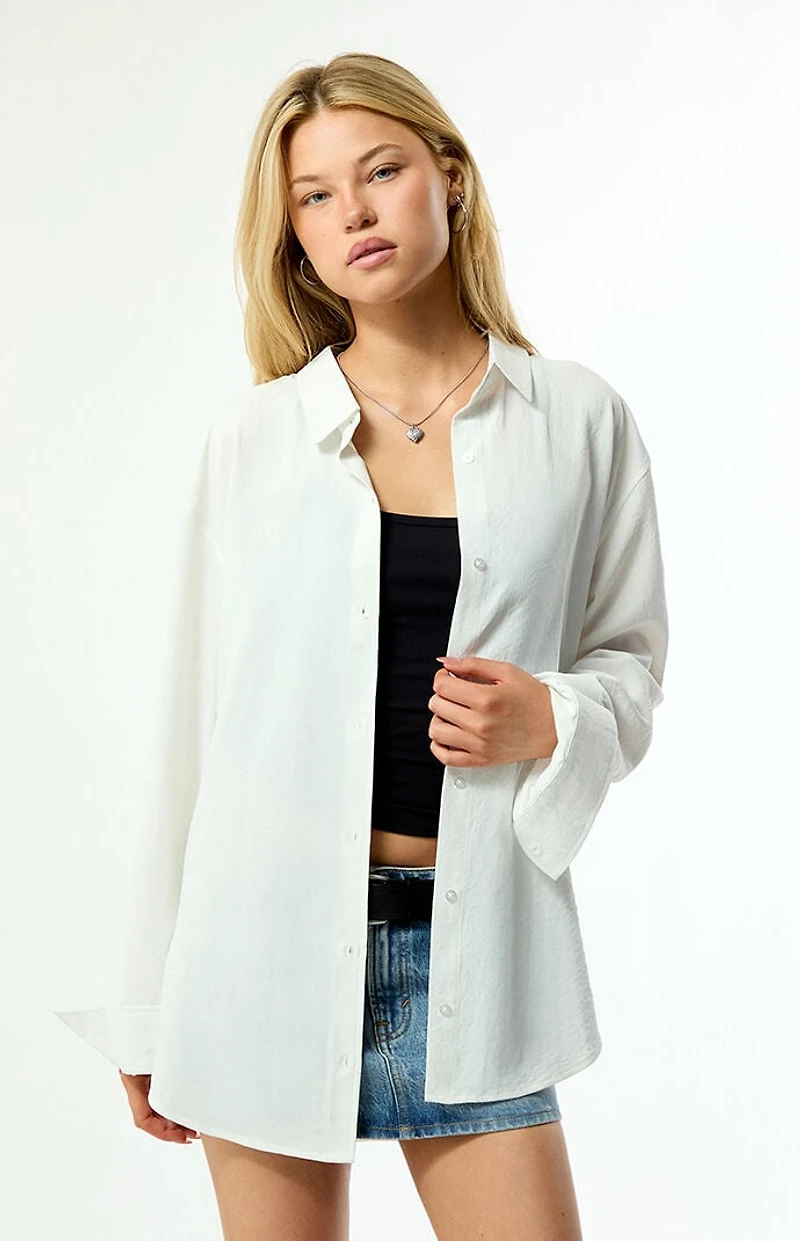Your Favorite Naomi Long Sleeve Button Down Cover-Up Shirt