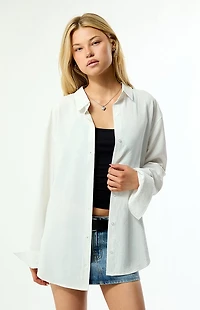 Your Favorite Naomi Long Sleeve Button Down Cover-Up Shirt