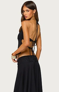 Edikted Evia Lacey Backless Halter Top