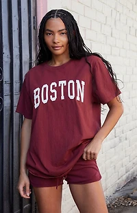 John Galt Burgundy Penelope Boston Oversized T-Shirt