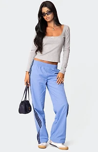 Edikted Mora Lace Trim Ribbed T-Shirt