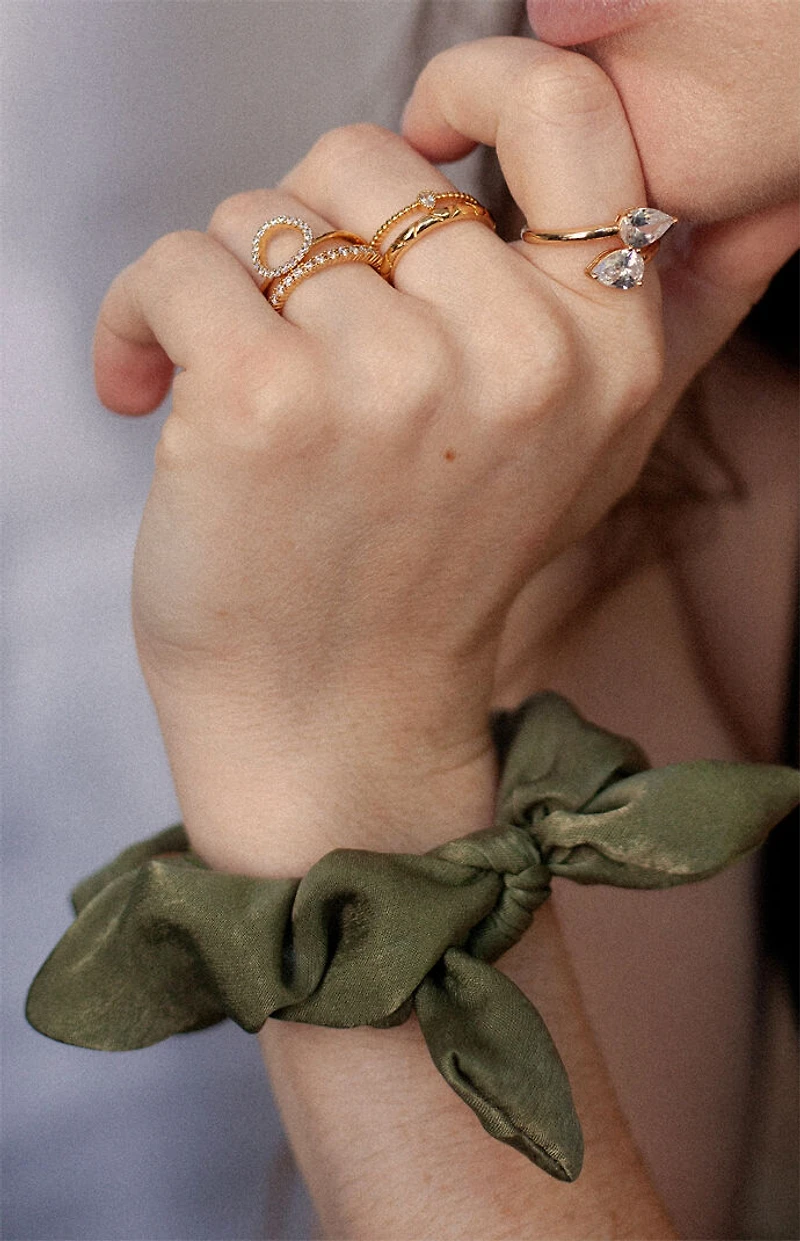 Ettika Crystal Teardrop Gold Wrap Ring