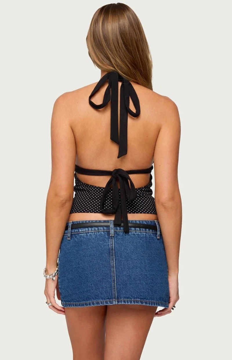 Edikted Ginny Mixed Polka Dot Halter Top