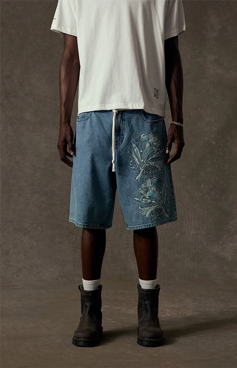 The Met x Pacsun Moon Flask Lily Baggy Jorts