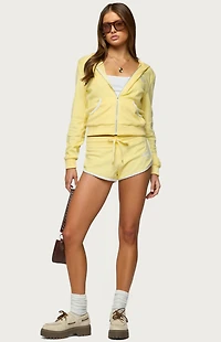 Edikted Madilyn Terry Cloth Zip Up Hoodie