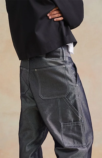 RARE DNM EDIT Metallic Black Baggy Carpenter Jeans
