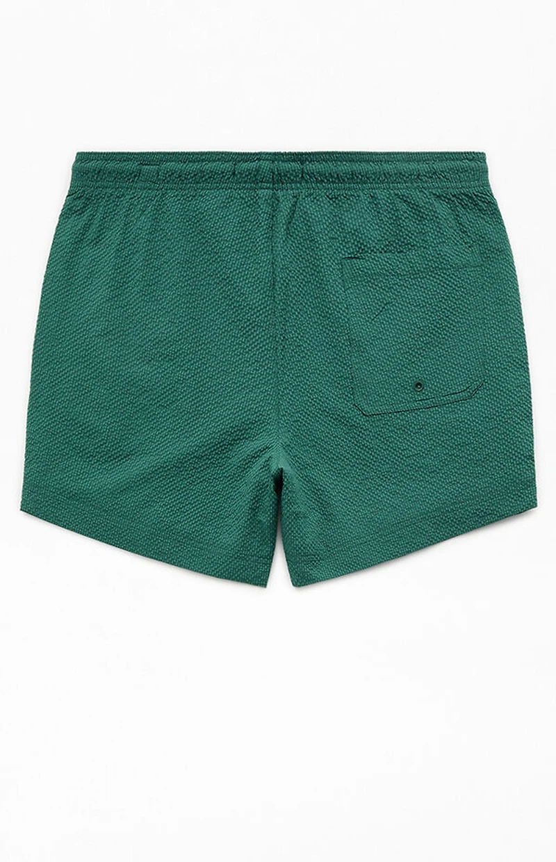 Pacsun Green Seersucker 4.5" Swim Trunks