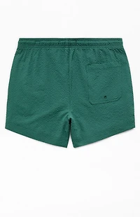 Pacsun Green Seersucker 4.5" Swim Trunks