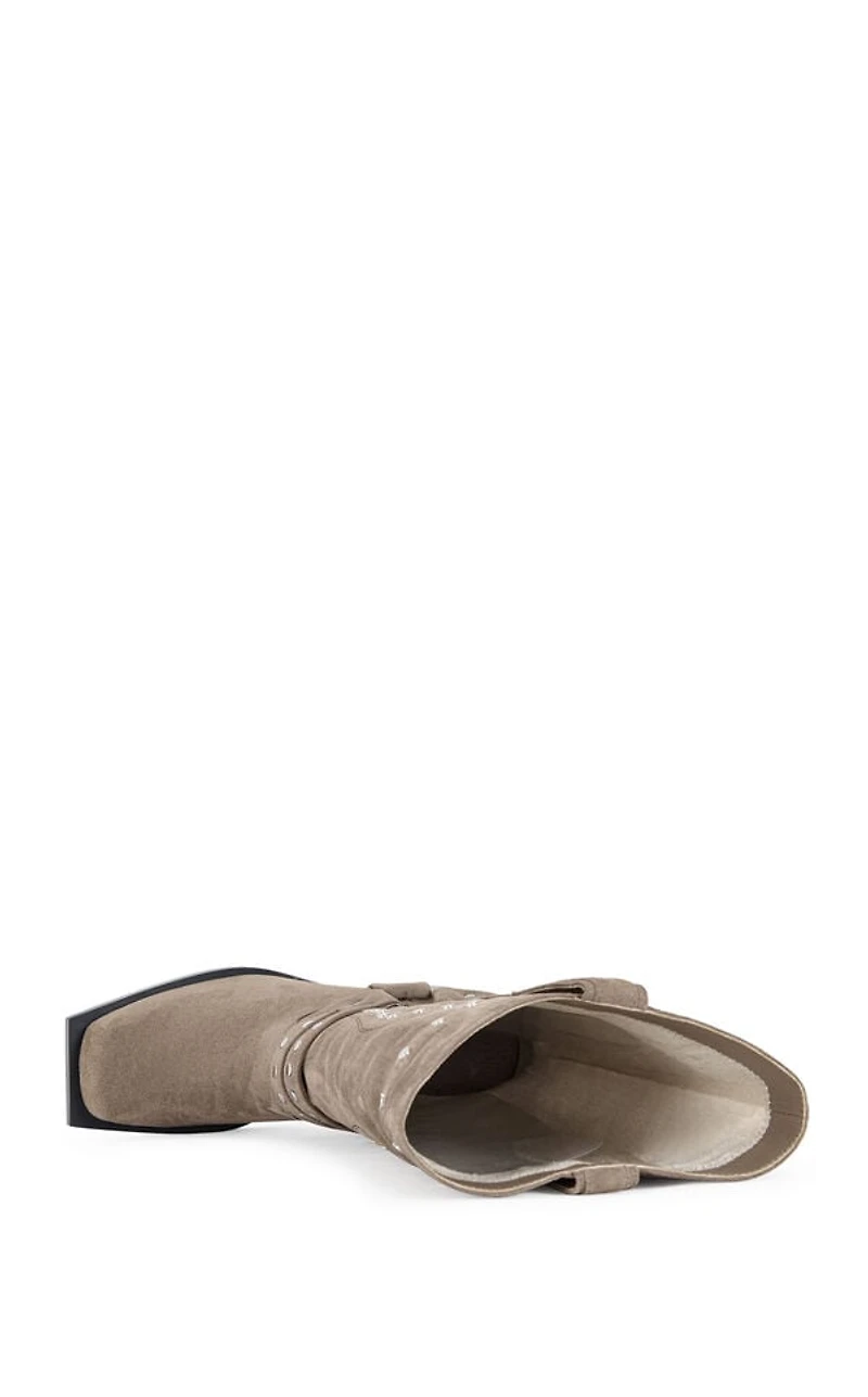 AZALEA WANG Women's Cirilla Brown Chunky Heel Boots