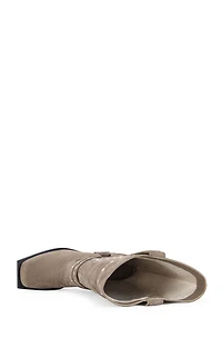 AZALEA WANG Women's Cirilla Brown Chunky Heel Boots