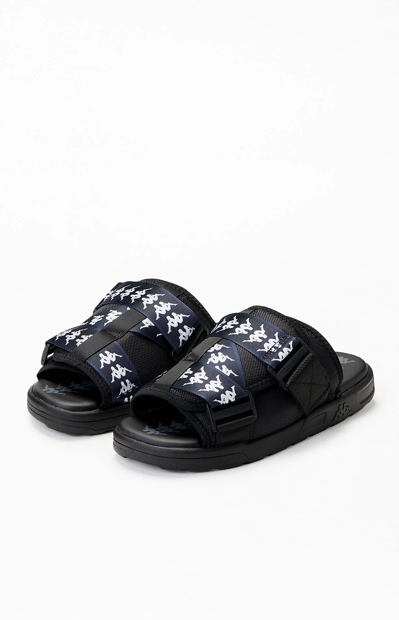 Kappa Black & White 222 Banda Mitel 1 Slide Sandals