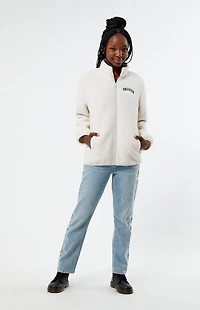 Pacsun Kids Taupe Sherpa Full Zip Shacket