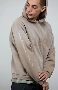 A.R.C. 1183 Khaki Vintage Wash Heavyweight Raglan Oversized Fleece Hoodie