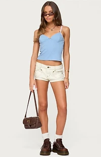 Edikted Cosette Pointelle Cupped Tank Top