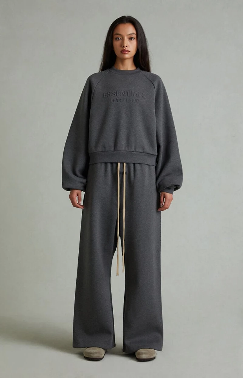 Fear of God ESSENTIALS Women's Charcoal Heather Lounge Fleece Baggy Sweatpants