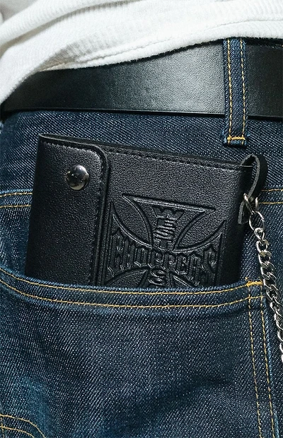 West Coast Choppers Embossed Logo Chain Wallet