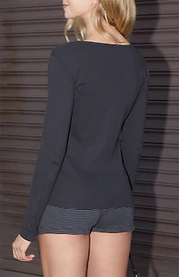 John Galt Black Josephine Long Sleeve Top
