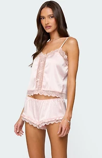 Edikted Clair Lacey Satin Effect Tank Top