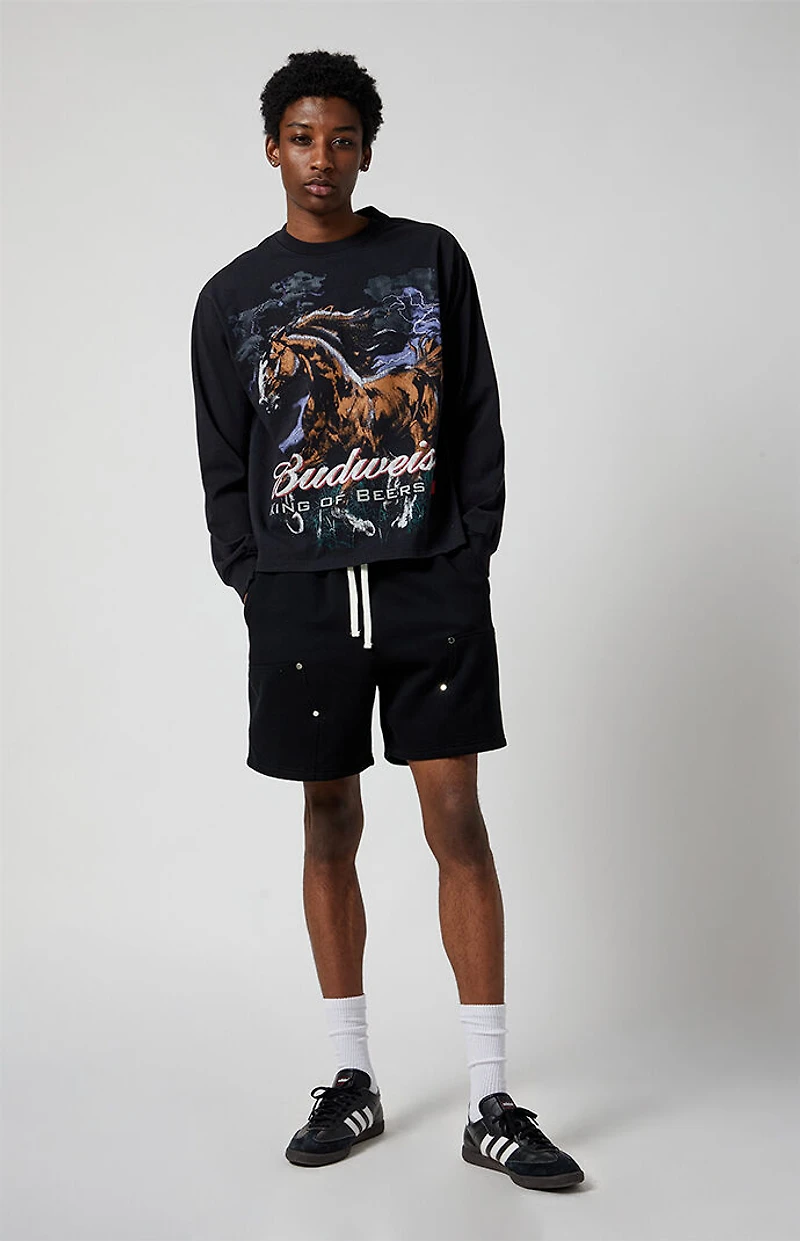 Pacsun Black Carpenter Baggy Sweat Shorts