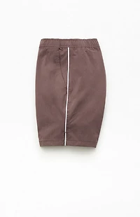 Pacsun Brown Stretch Chambray 6" Swim Trunks