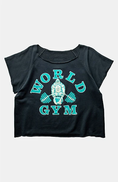 PS VINTAGE 90s World Gym Crew Neck Cropped Sweatshirt