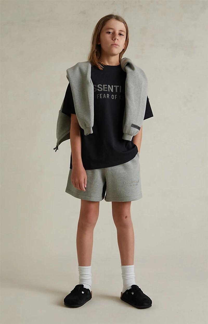 Fear of God ESSENTIALS Kids Concrete Heather Fleece Soccer Sweat Shorts