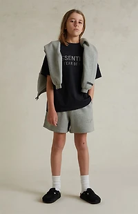Fear of God ESSENTIALS Kids Concrete Heather Fleece Soccer Sweat Shorts