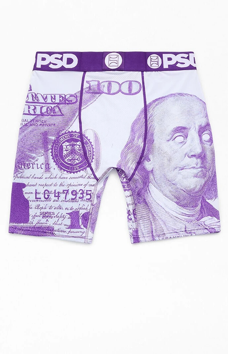PSD Underwear Purple C-Note Boxer Briefs