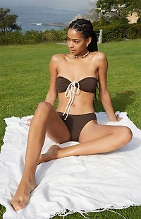 WEWOREWHAT Rope Tie Halter Bikini Top