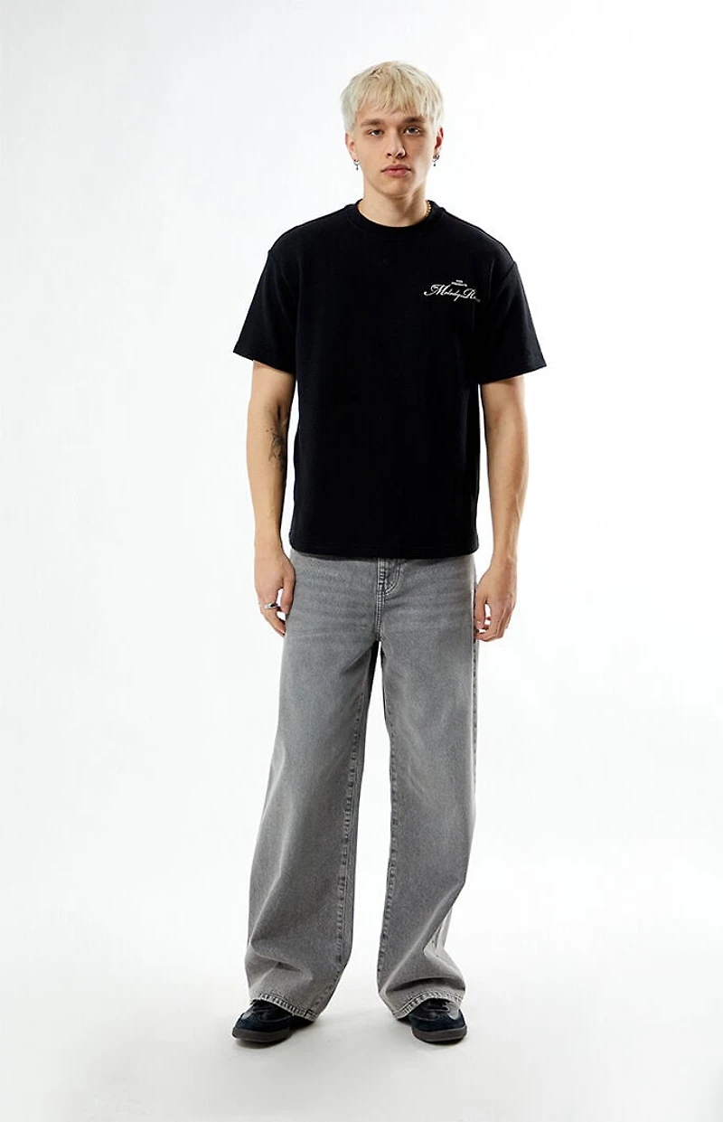 Pacsun Black Melody Waffle Knit T-Shirt