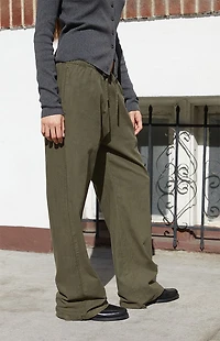 John Galt Green Anastasia Low Rise Baggy Pants
