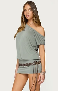 Edikted Sevie Off Shoulder Mini Dress