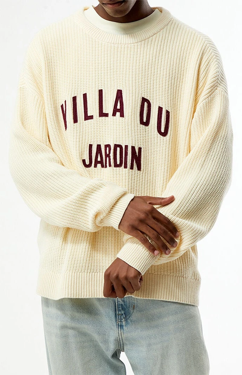 Pacsun Villa Du Jardin Ribbed Knit Crew Neck Sweater