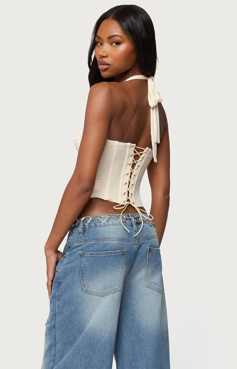 Edikted Abigail Ruched Halter Corset