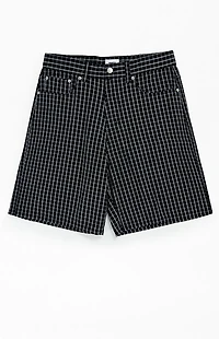 Obey Plaid Baggy Denim Shorts