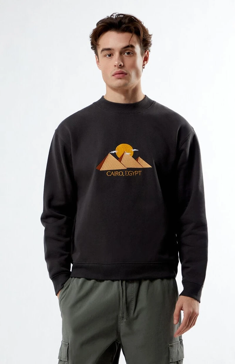 Pacsun Cairo Egypt Embroidered Crew Neck Sweatshirt