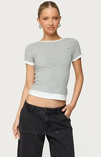 Edikted Julietta Contrast Layered T-Shirt