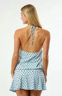 Beverly and Beck Iris Polka Dot Halter Mini Dress