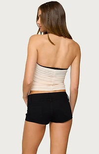 Edikted Contrast Bra Ruched Mesh Corset