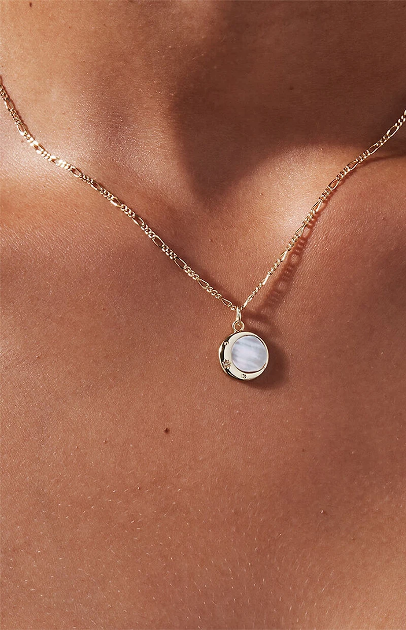 Ana Luisa Mei Moon Pendant Necklace