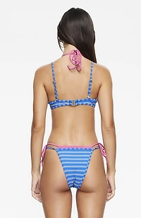 LIONESS Striped Rhode Side Tie High Cut Bikini Bottom