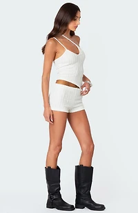 Edikted Phoebe Textured Knit Shorts