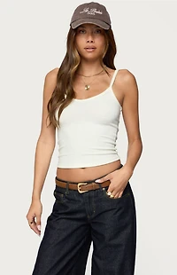 Edikted Aspyn V Neck Ribbed Tank Top