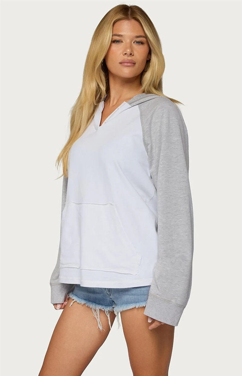 Edikted Jozie Contrast Raglan French Terry Hoodie
