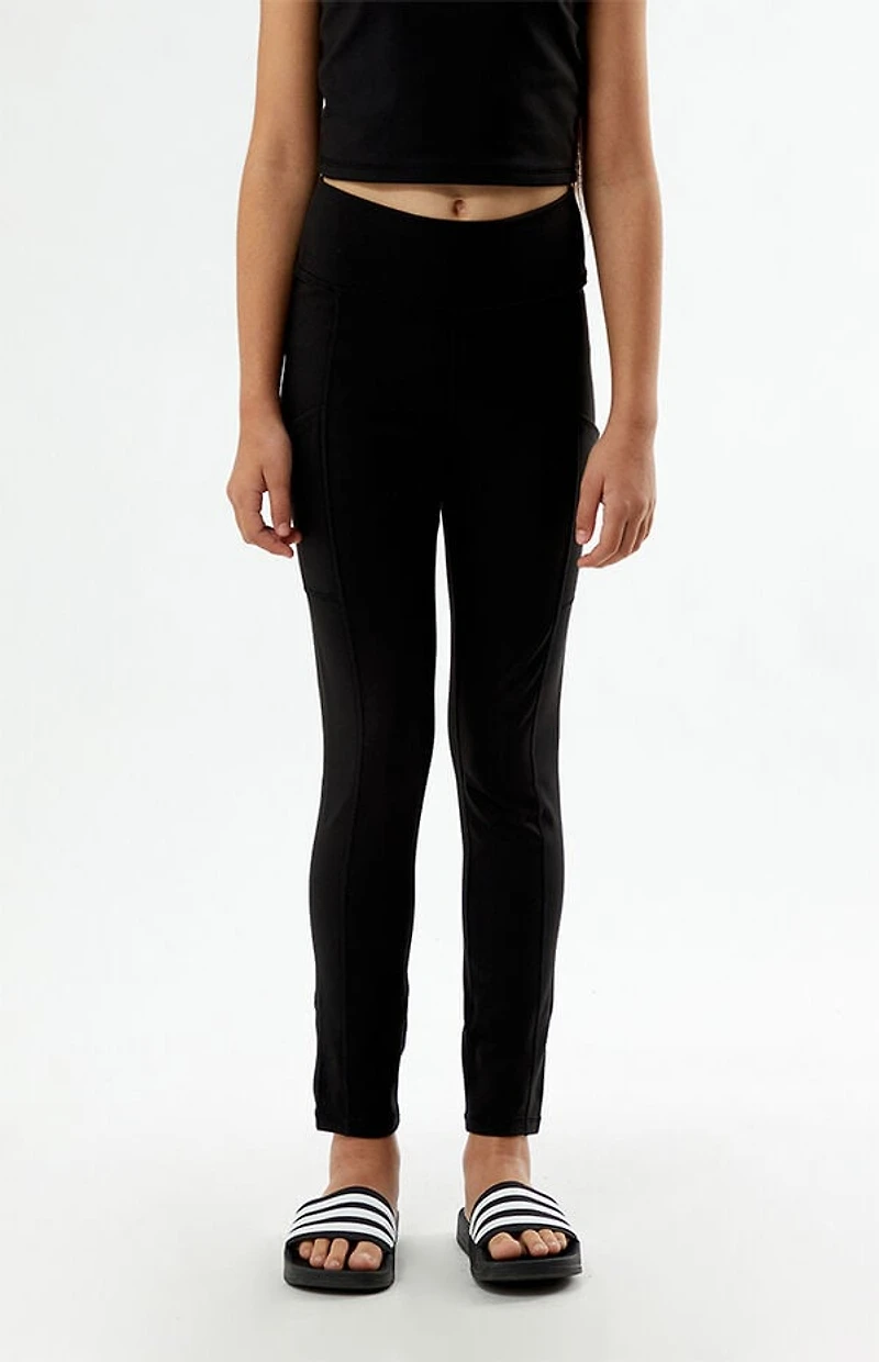 PAC 1980 Kids WHISPER Active Black Pocket Leggings