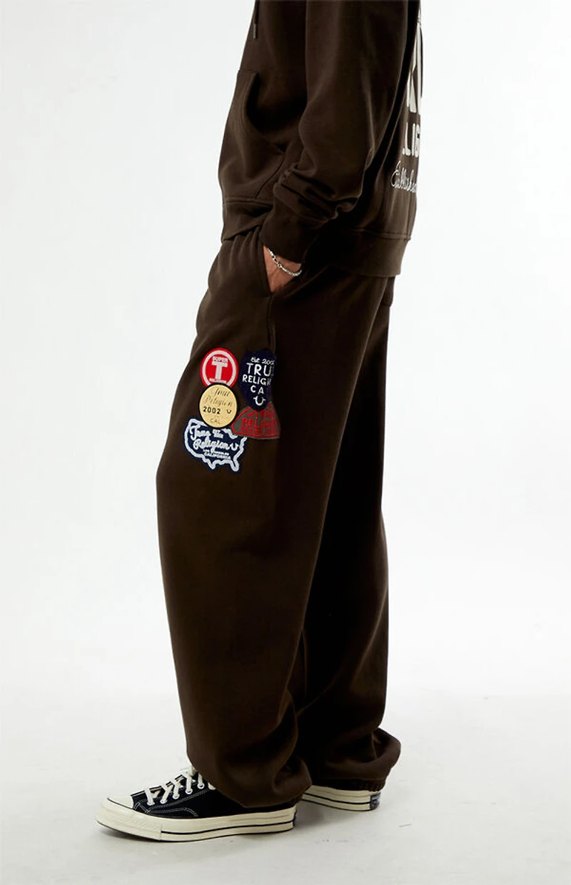 True Religion Vintage Patch Baggy Jogger Sweatpants