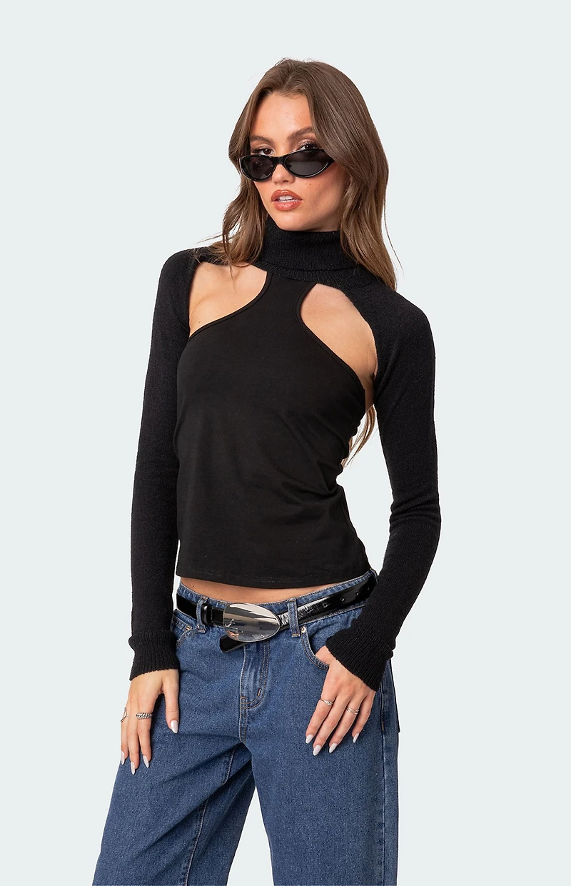 Edikted Turtle Neck Shrug Sweater