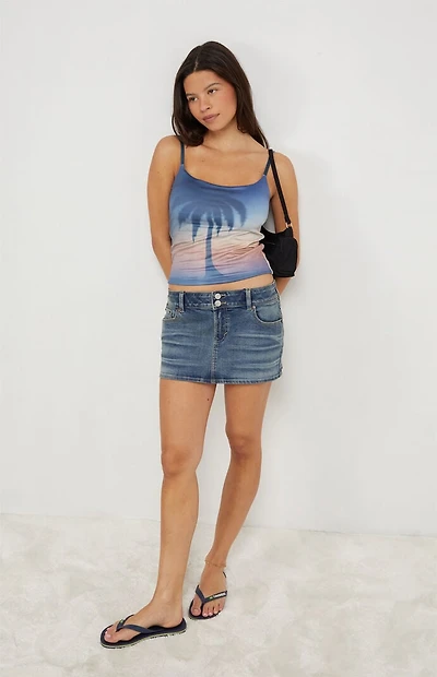Your Favorite AOP Palm Sunset Tank Top